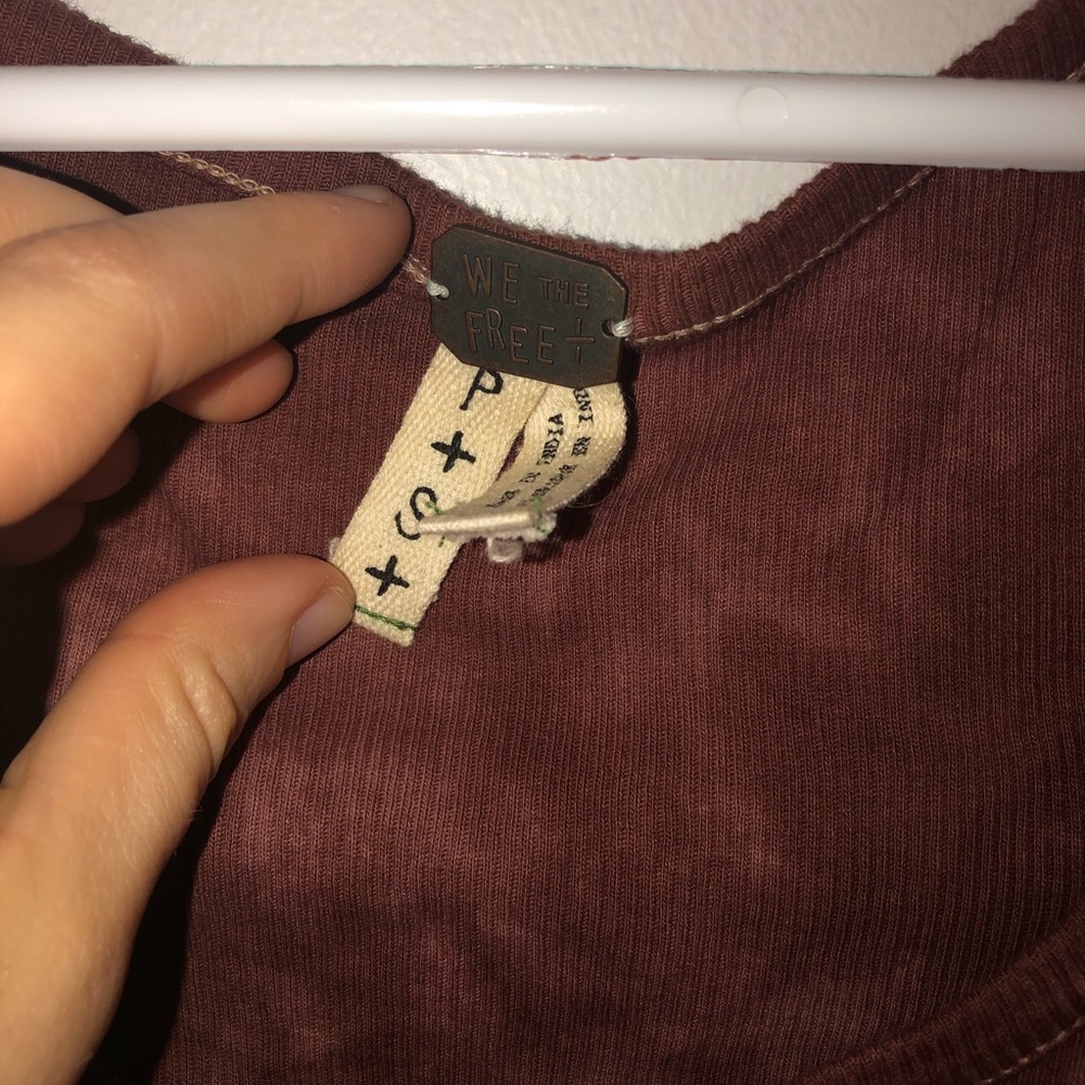 We the Free Tiedye Maroon and White Tank Top - Picture 2 of 5